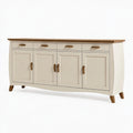 Buffet 180 x 45 x 90 cm en bois crème et marron style campagne avec rangement