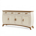 Buffet 180 x 45 x 90 cm en bois crème et marron - rangement style campagne